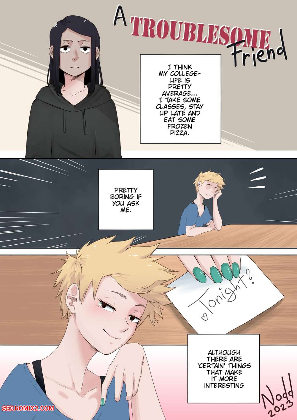 Porn comic A Troublesome Friend. Noddarts.