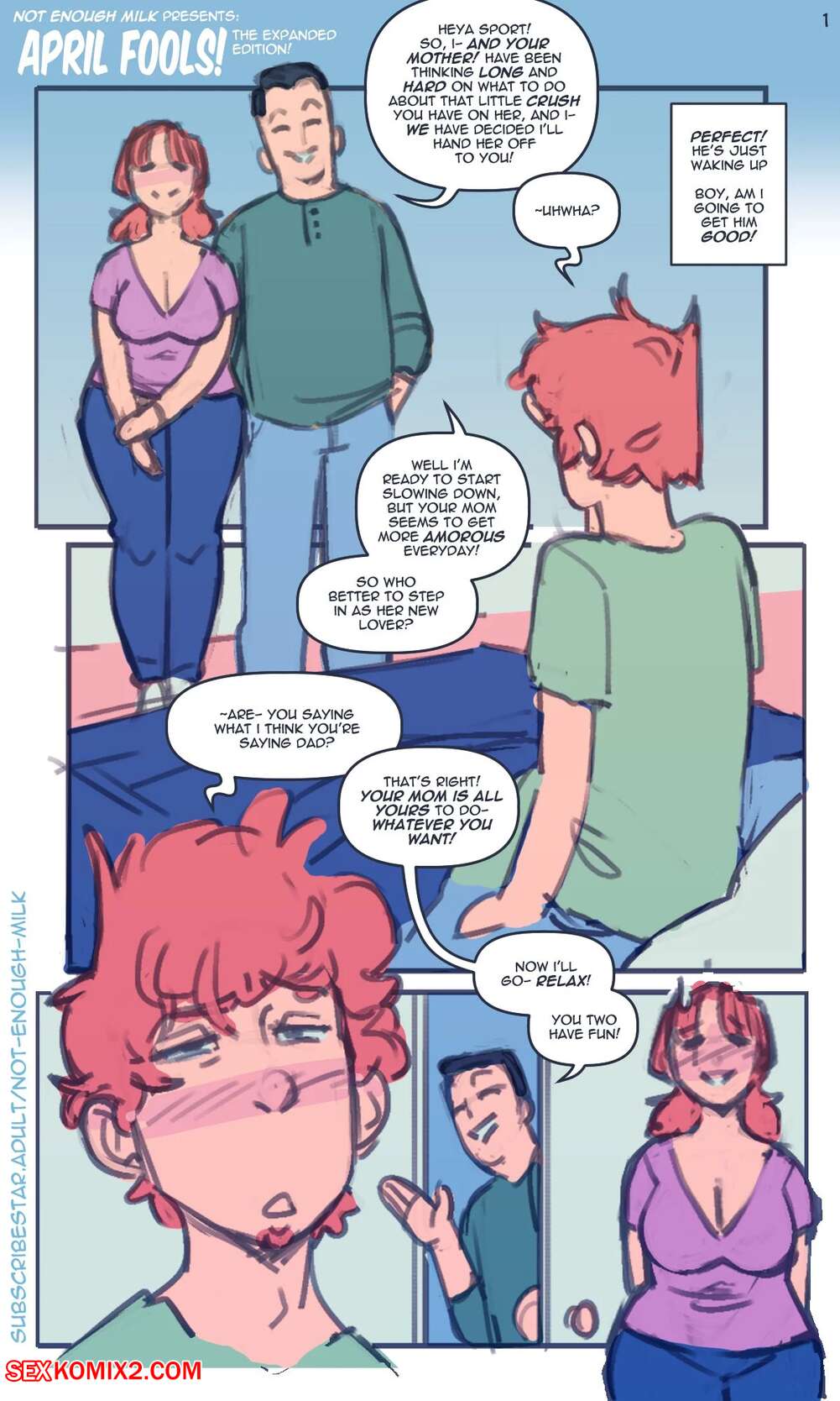 ✅️ Porn comic April Fools. NotEnoughMilk. Sex comic redhead milf was | Porn  comics in English for adults only | sexkomix2.com