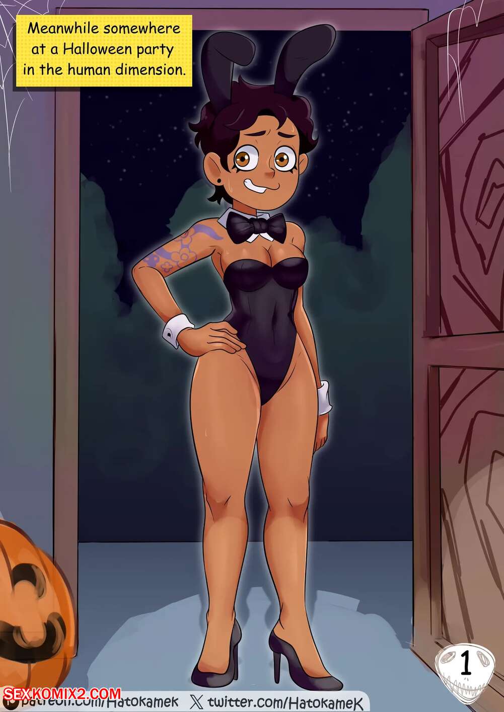 Porn comic Girls at a Halloween Party. HatoKameK