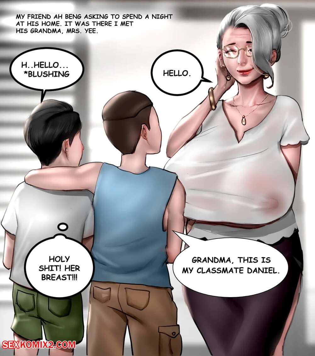 Adult comic grandma catches boy with porn in comic