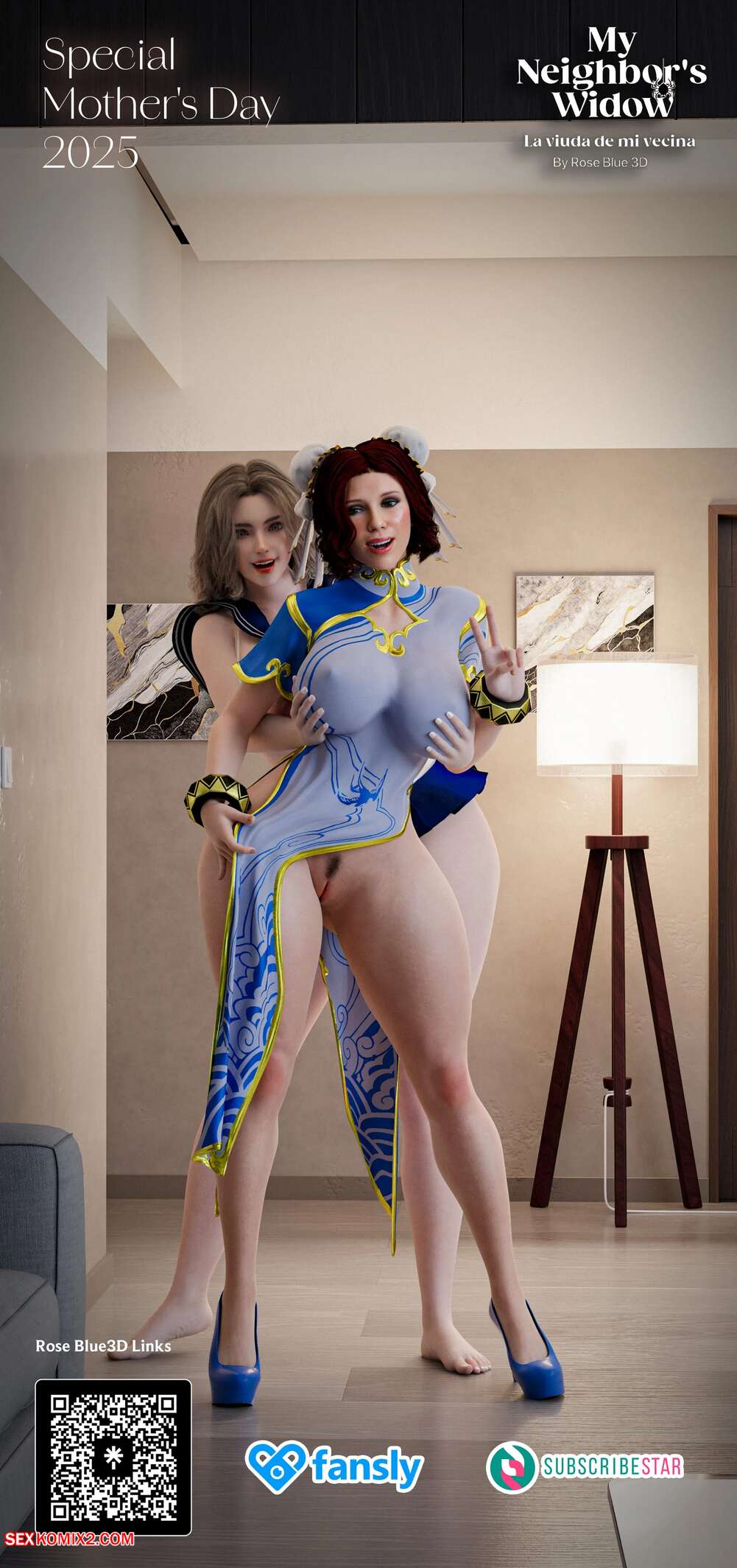 Porn comic My Neighbors Widow. Mothers Day Special. Rose Blue 3D.