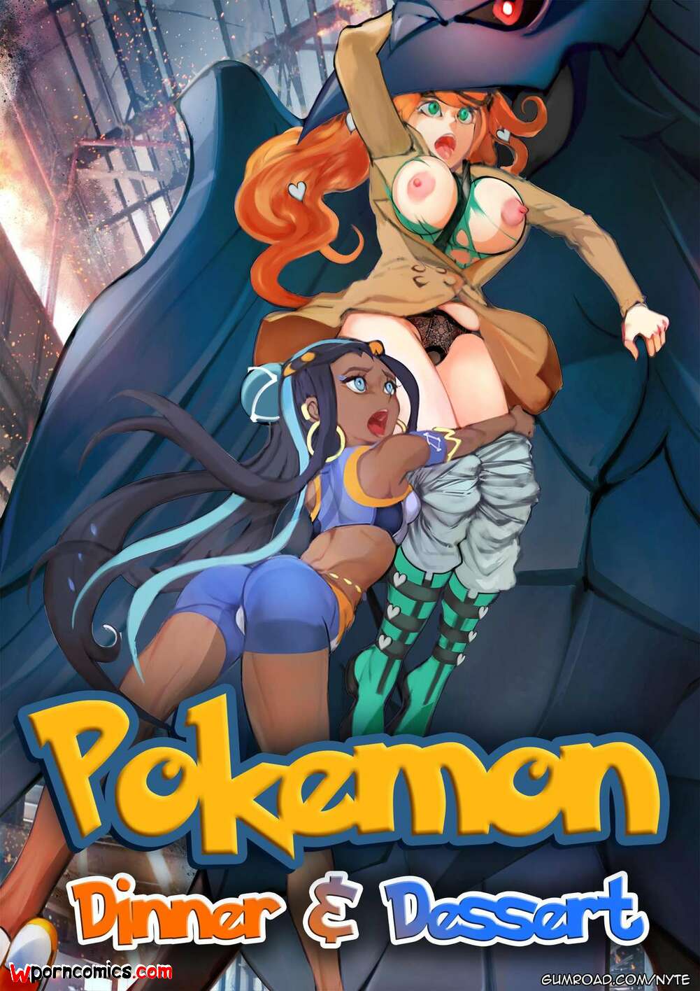 Pokemon Blue Porn - âœ…ï¸ Porn comic Pokemon Dinner and Dessert. Nyte Sex comic monster attacked  two | Porn comics in English for adults only | sexkomix2.com