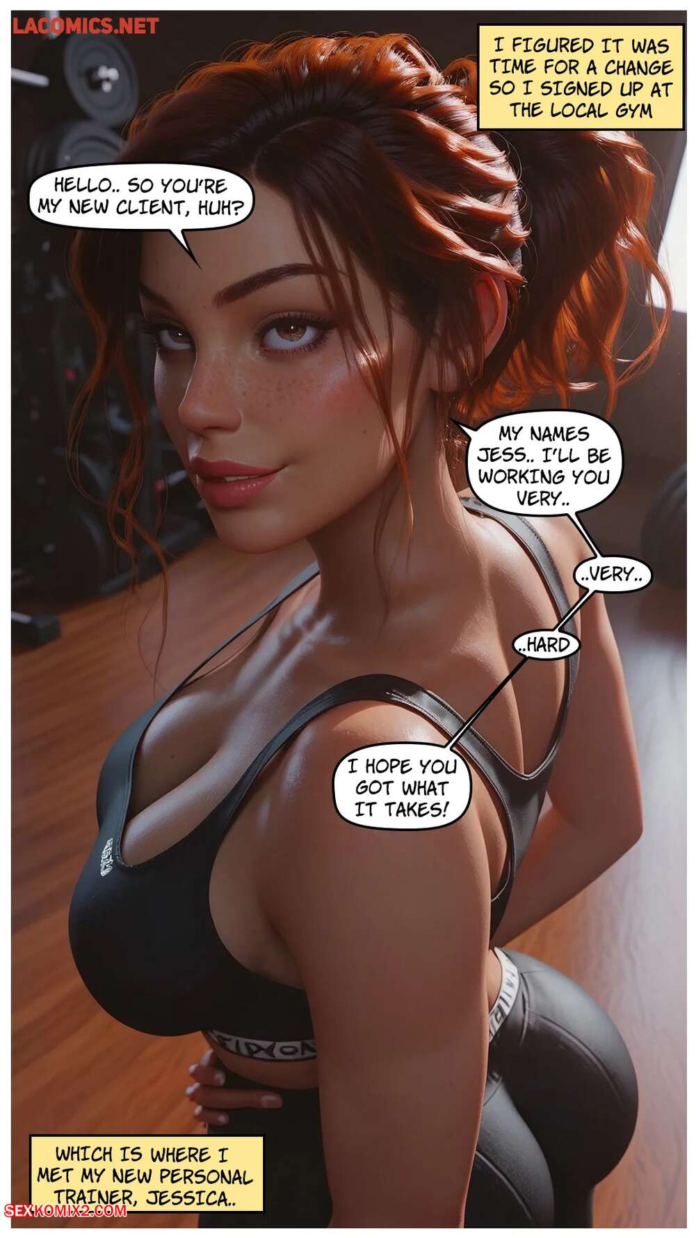 Porn comic The Personal Trainer. LowFireStudios