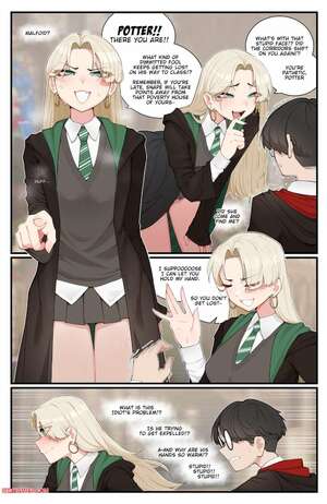 Porn comic Tsundere Malfoid. Harry Potter. Luxu