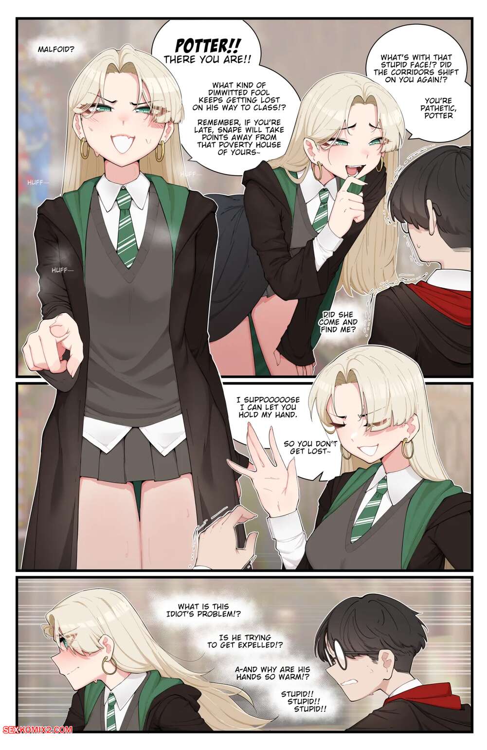 Porn comic Tsundere Malfoid. Harry Potter. Luxu