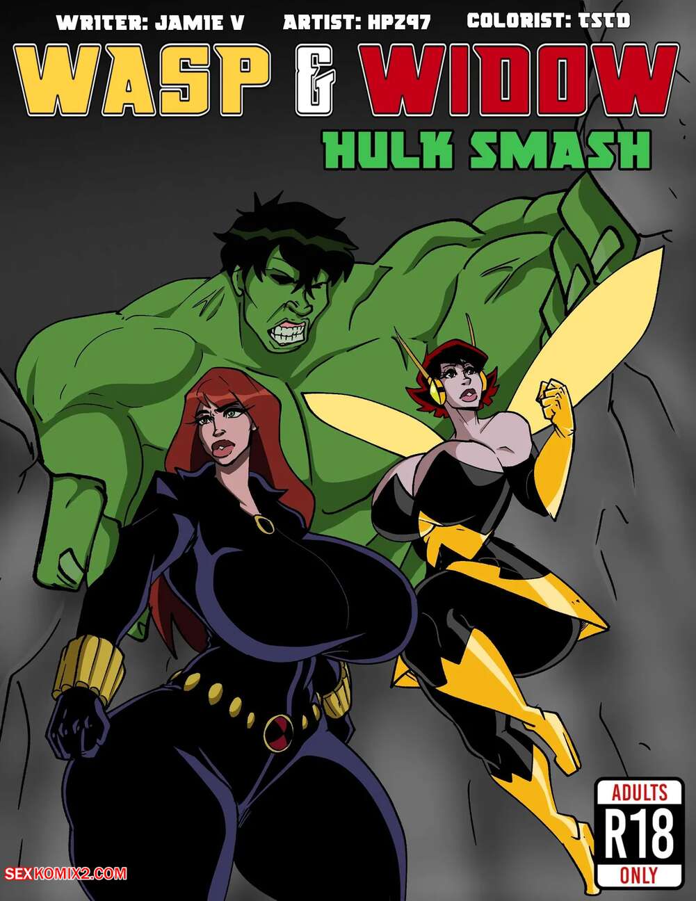 Porn comic Wasp and Widow Hulk Smash. Avengers. HPZ 97